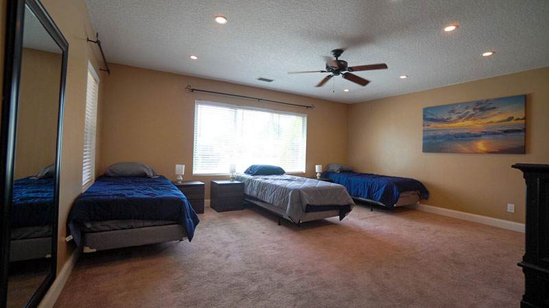Cozy bedroom with ocean view