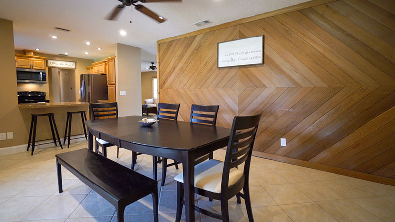 Outdoor patio with ocean view