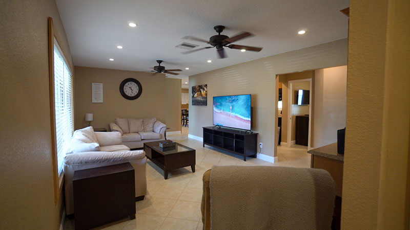 Living room with comfortable seating and natural light